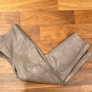 Babaton Taupe Vegan Leather Pants (size 14)